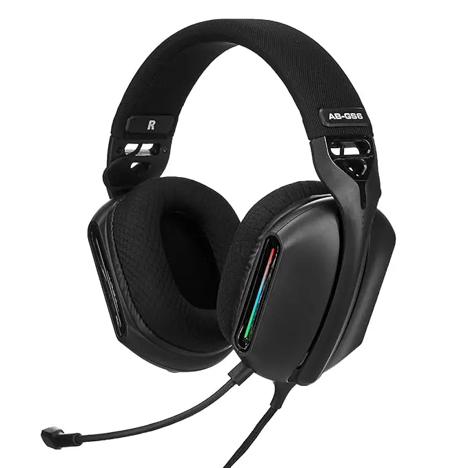 RGB Wired Gaming On Ear Gaming Headphone, 2 Meter Braided Cable, with Mic, Breathable Fabric Earcups, Sleek Design, 3.5mm Connector (USB A only for RGB, Black)